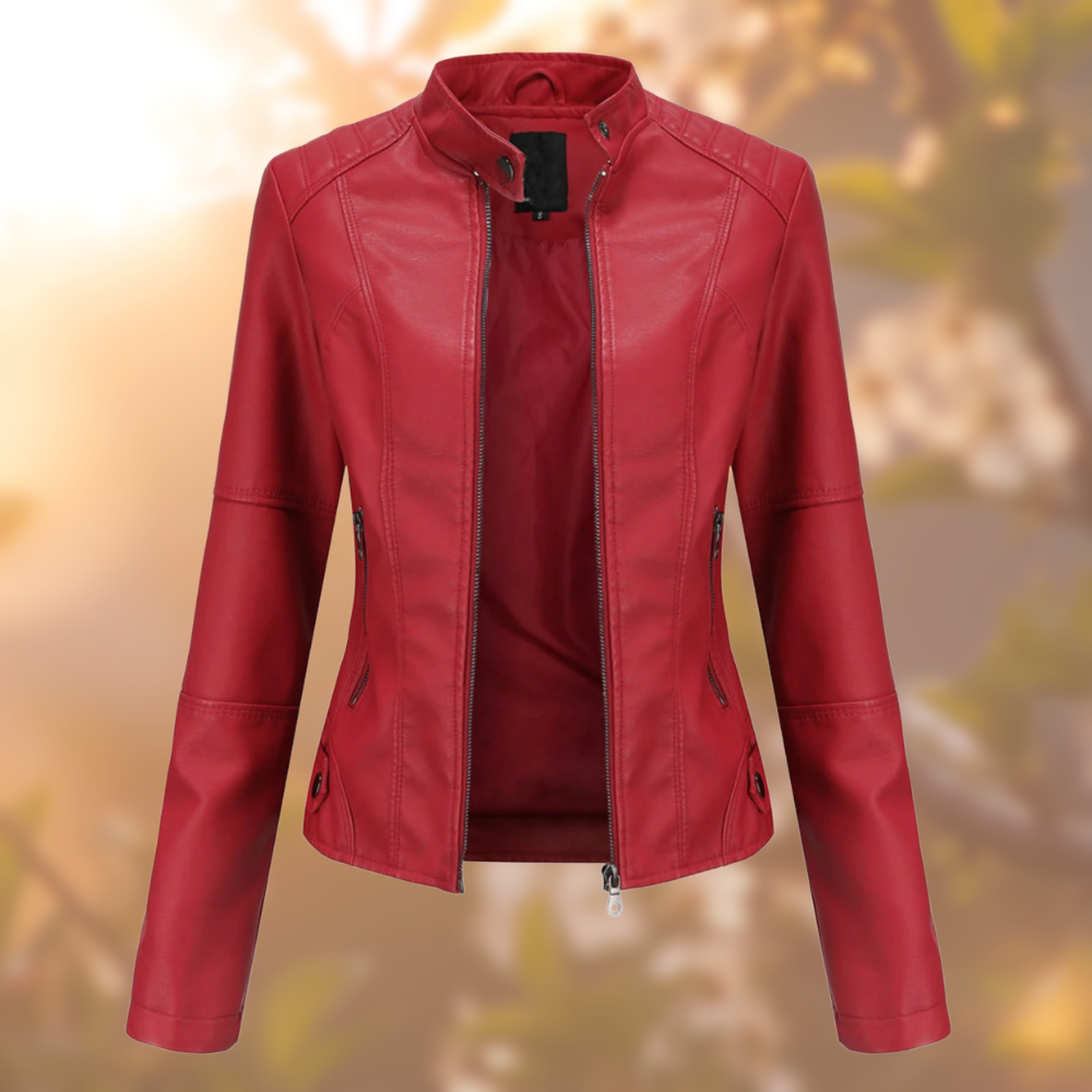 Women Faux Leather Moto Jacket | Lovina