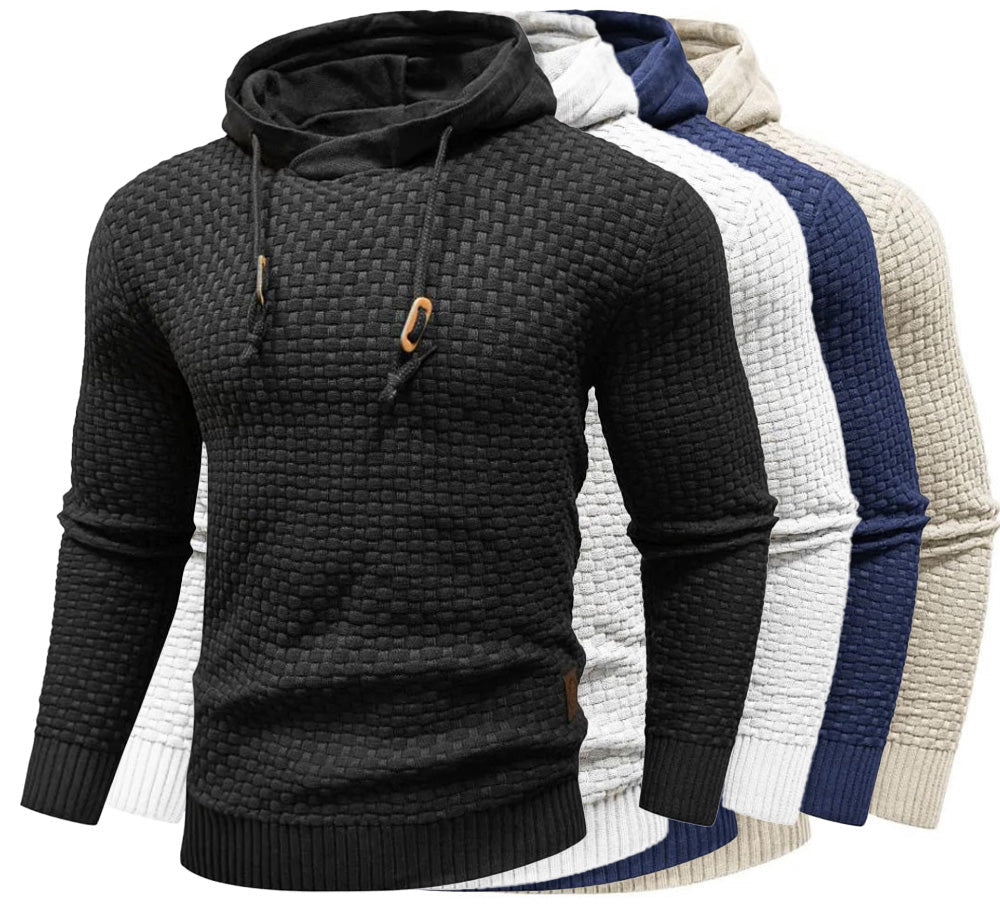 Men Textured Knit Hoodie | Jonathan