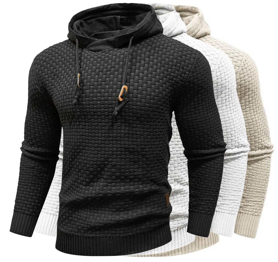 Men Textured Knit Hoodie | Jonathan