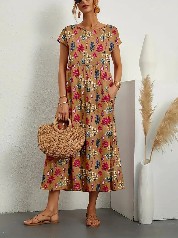 Women's elegant long floral dress for summer | Ozelle