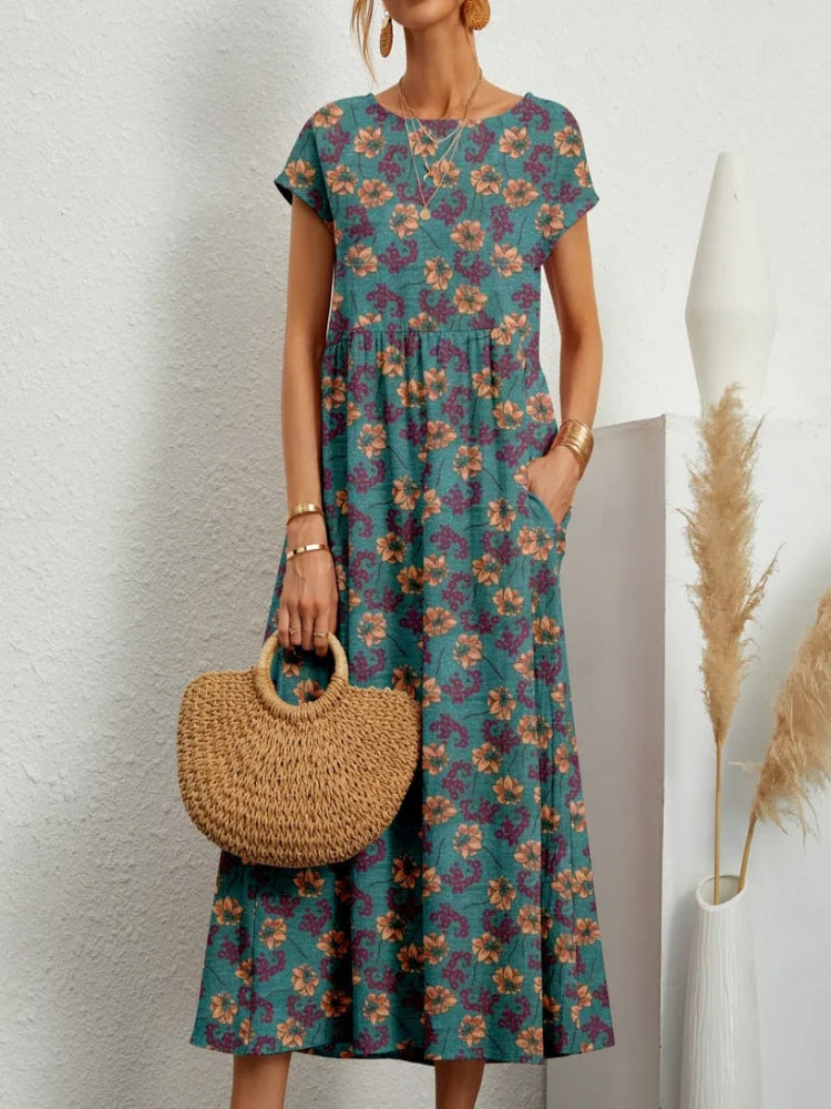Women's elegant long floral dress for summer | Ozelle