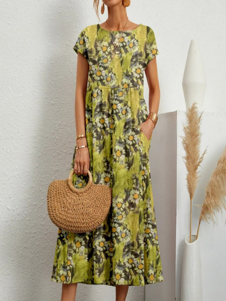 Women's elegant long floral dress for summer | Ozelle