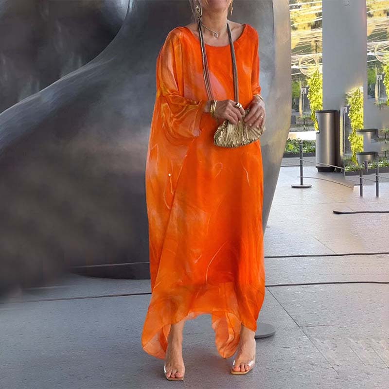 Women Elegant Marble Style Maxi Dress | Mallory