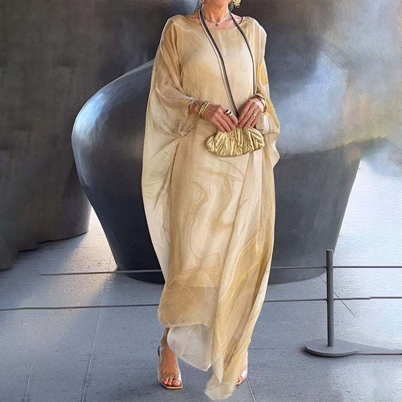Women Elegant Marble Style Maxi Dress | Mallory