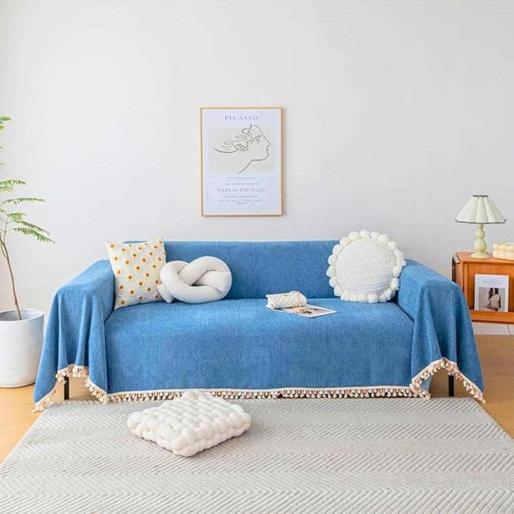 Sofa Cover Beige Chenille | Elegance Master 2
