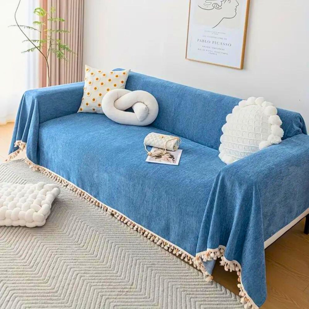 Sofa Cover Beige Chenille | Elegance Master 1