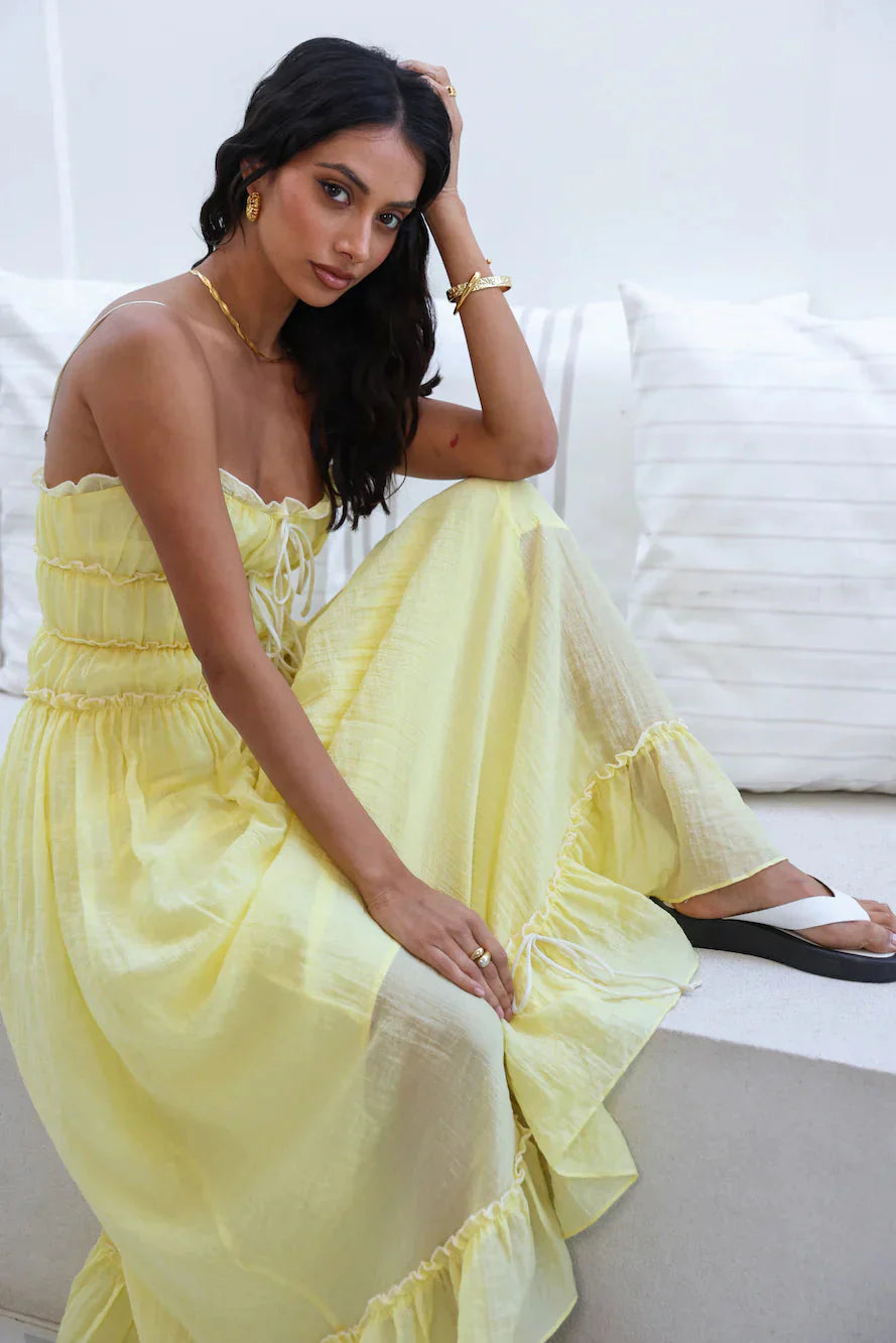 Women Elegant Ruffled Maxi Dress | Rhiannon