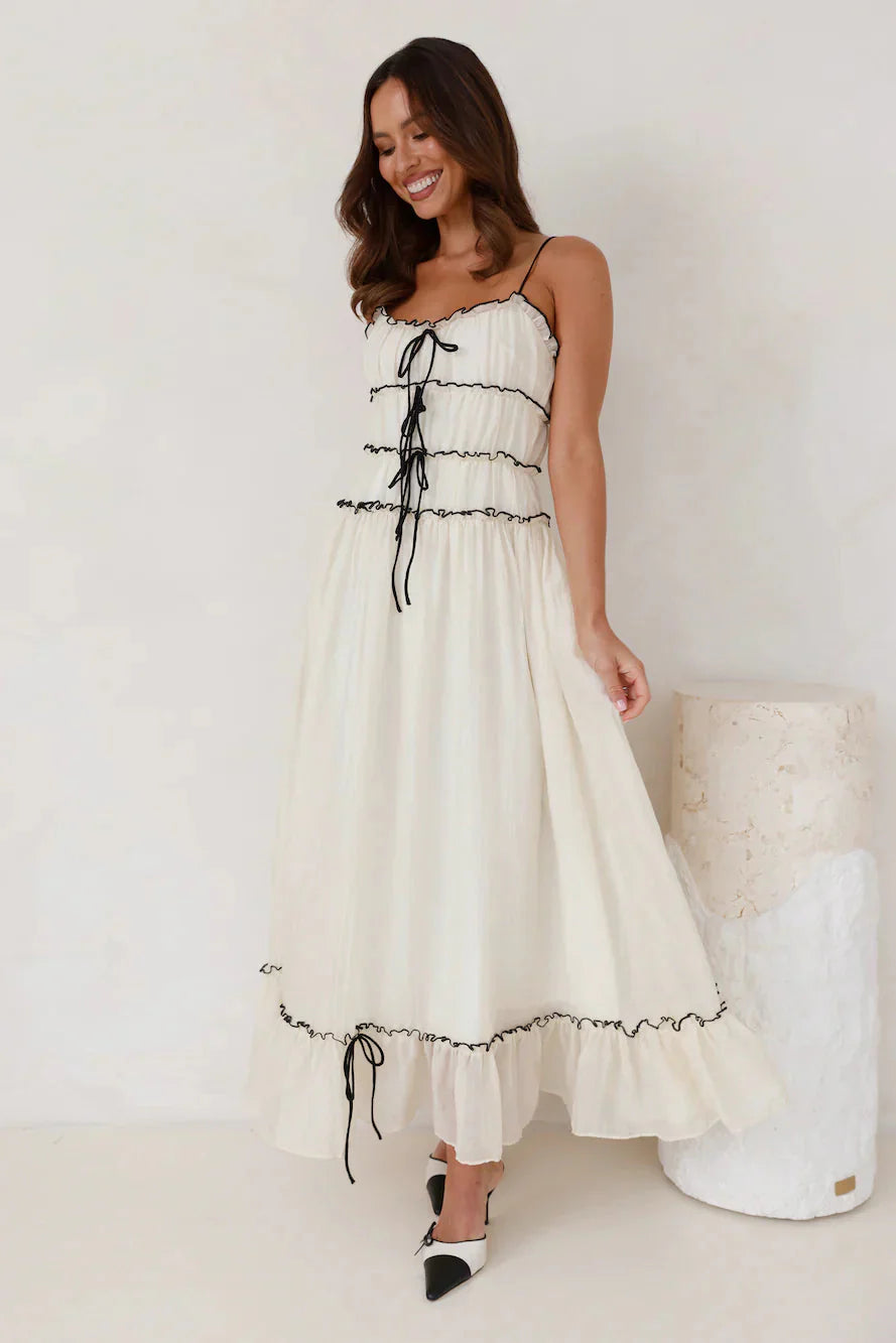 Women Elegant Ruffled Maxi Dress | Rhiannon