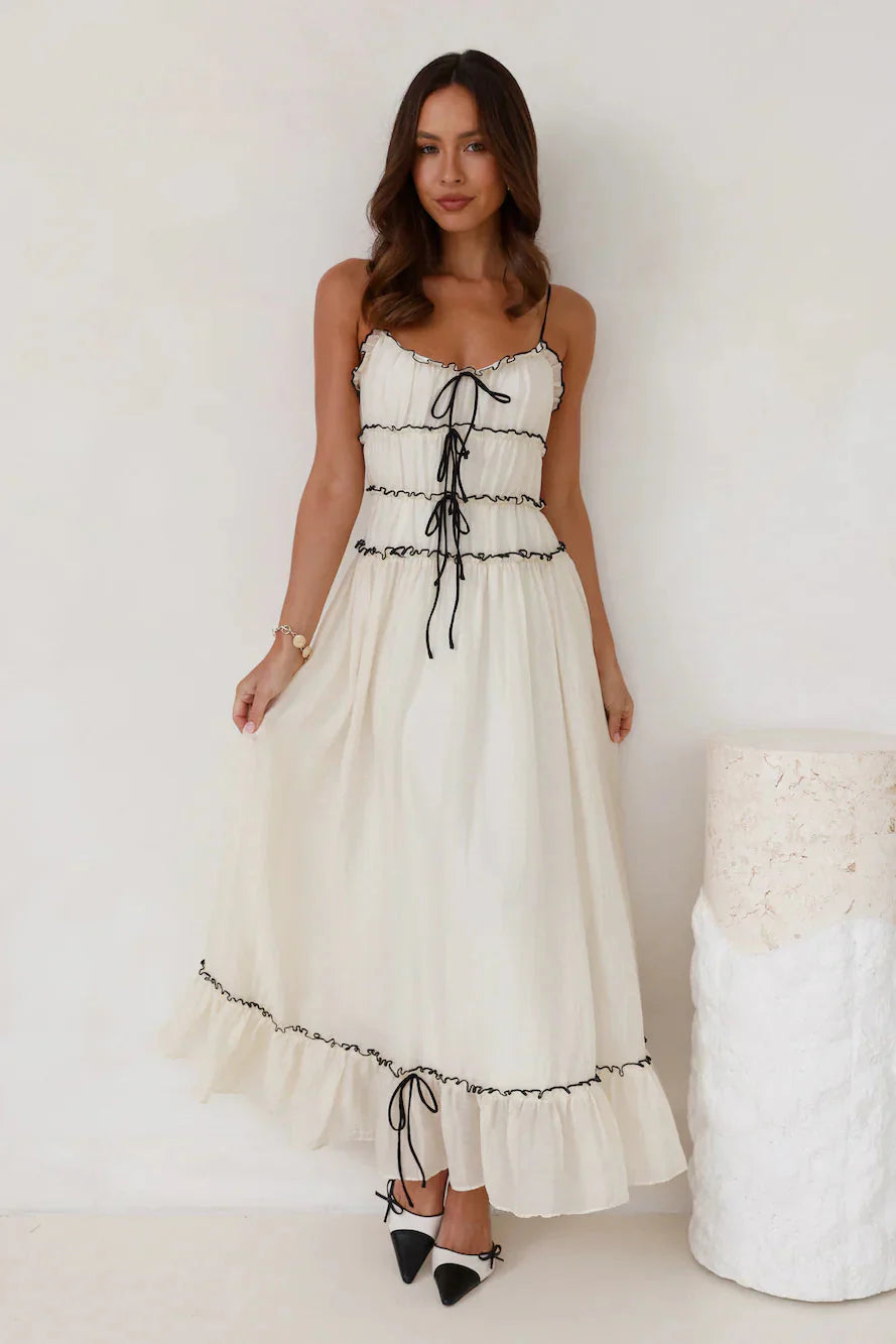 Women Elegant Ruffled Maxi Dress | Rhiannon