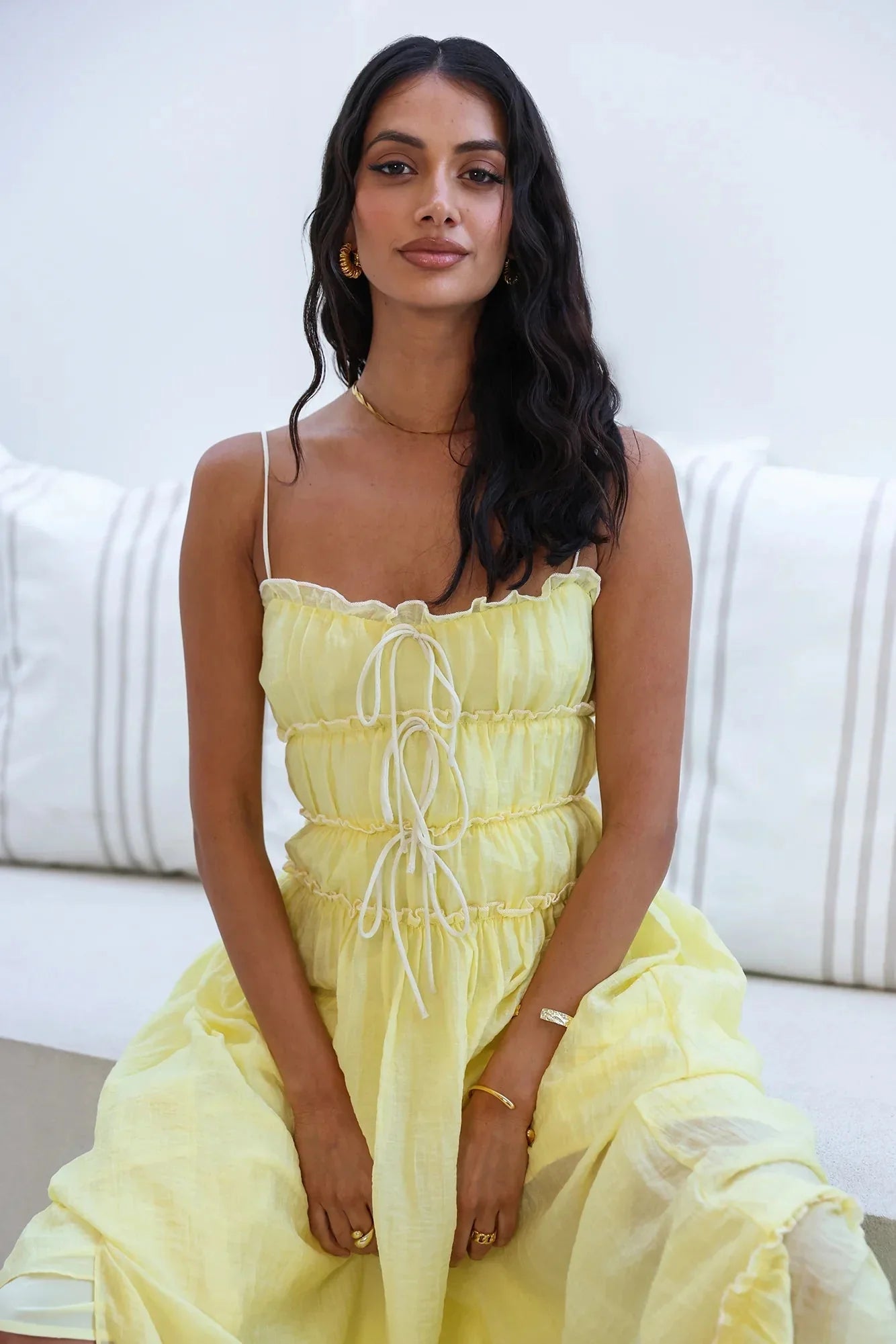 Women Elegant Ruffled Maxi Dress | Rhiannon