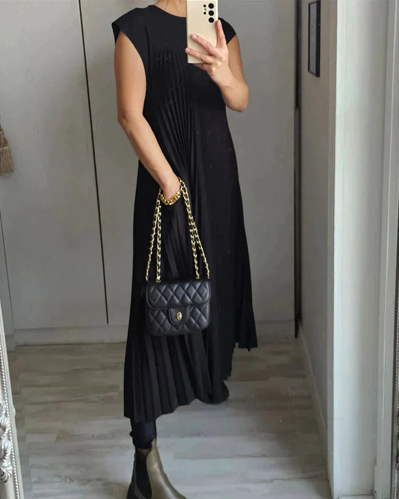 Women Elegant Pleated Maxi Dress | Amara