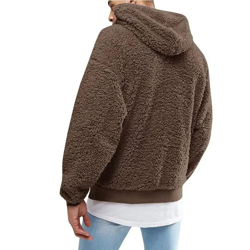 Men Teddy Fleece Pullover Hoodie | Emman