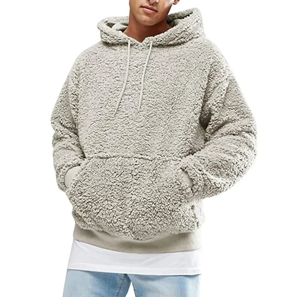Men Teddy Fleece Pullover Hoodie | Emman