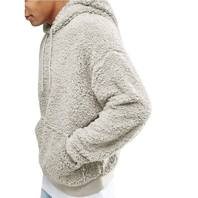 Men Teddy Fleece Pullover Hoodie | Emman