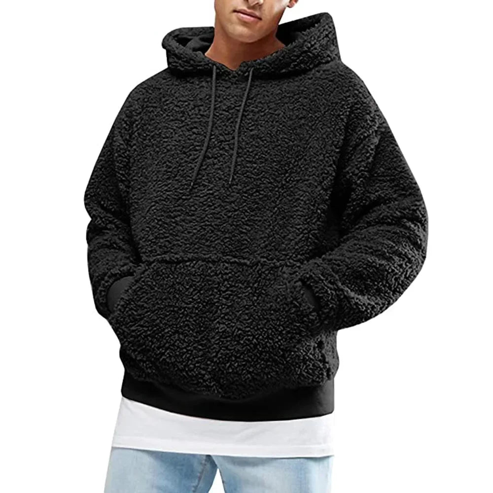 Men Teddy Fleece Pullover Hoodie | Emman