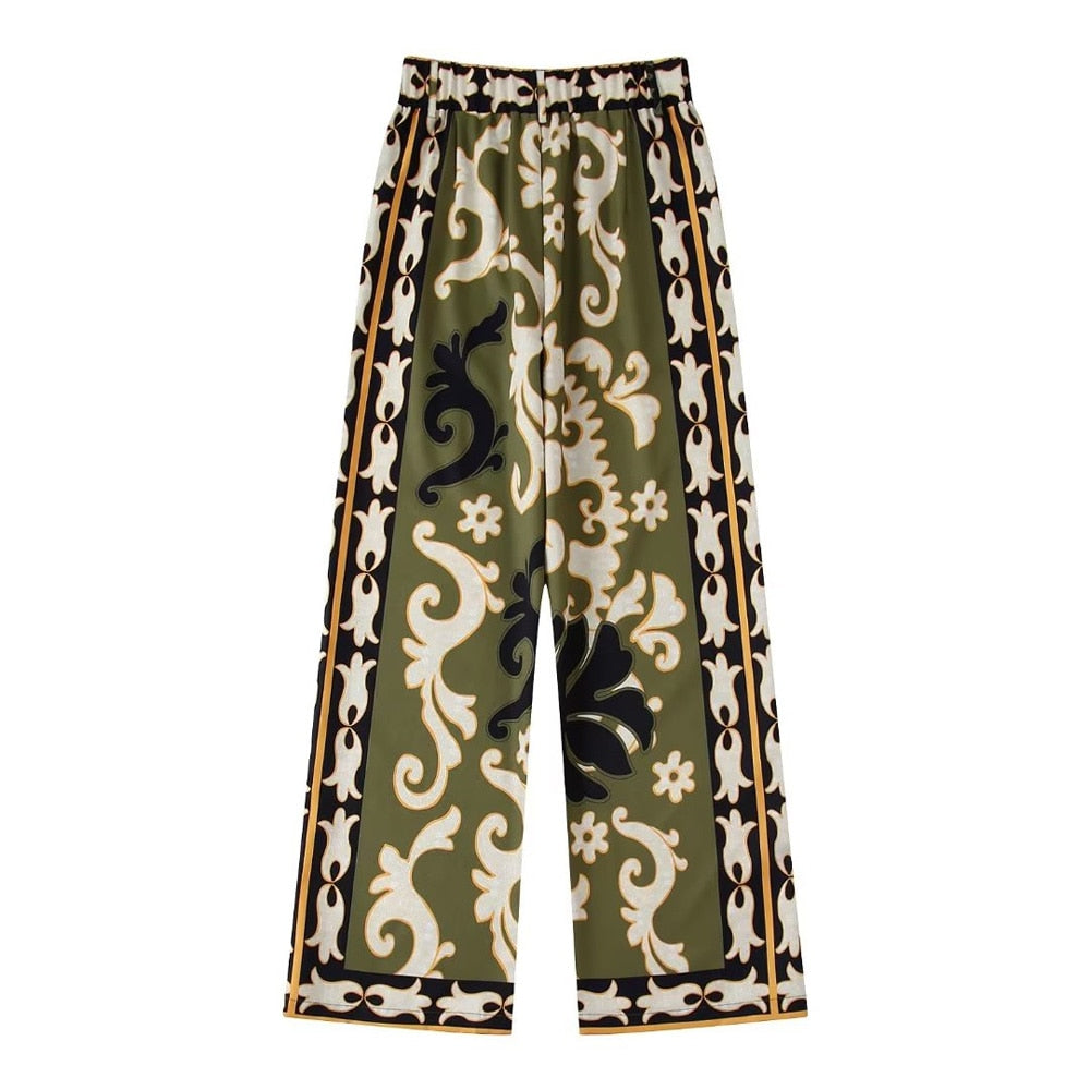 Women Bohemian Printed Wide-Leg Pants | Marlene