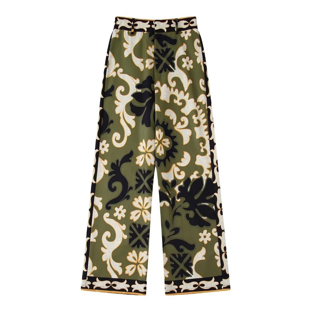 Women Bohemian Printed Wide-Leg Pants | Marlene