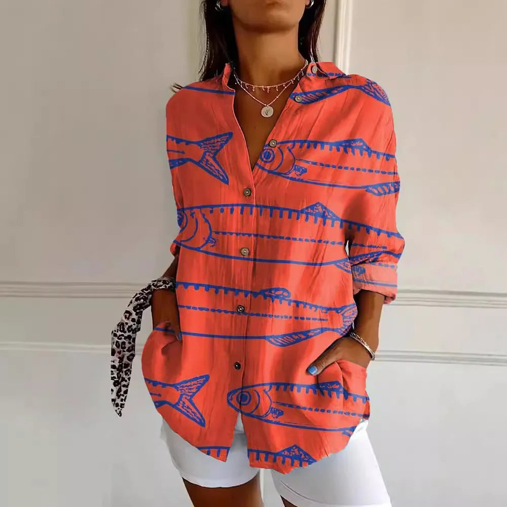 Floral printed summer blouse for women | Nuria