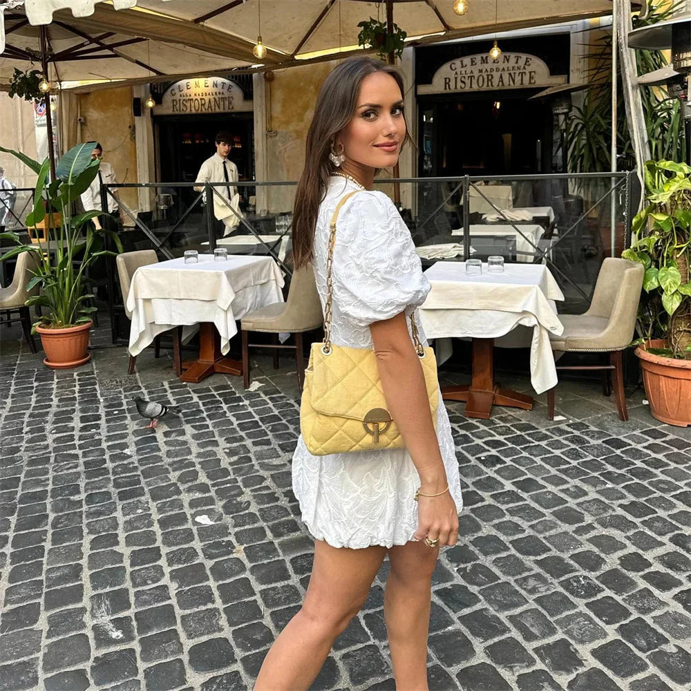 Women Embroidered Puff Sleeve Mini Dress | Liana