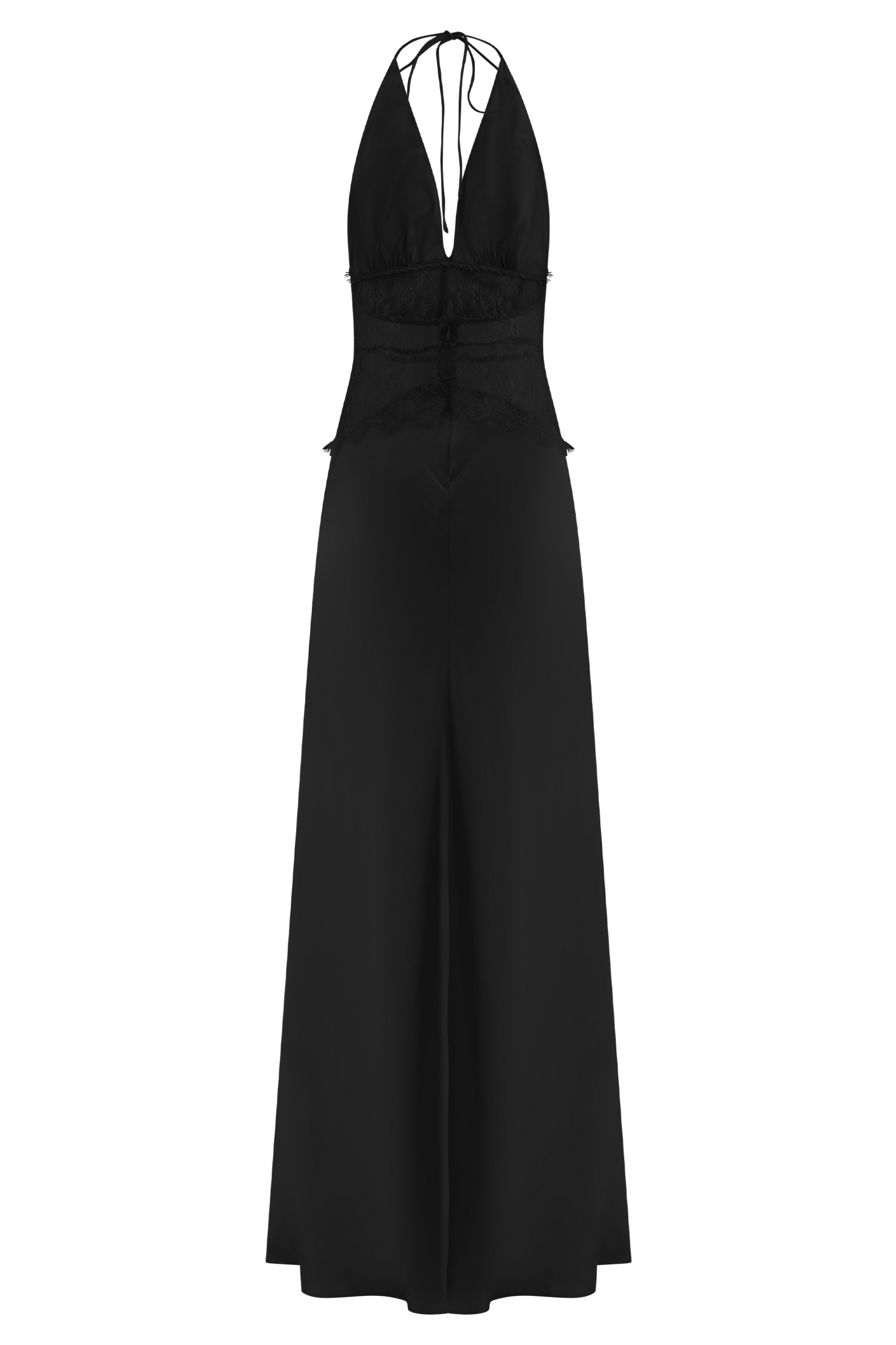 Women Maxi Dress Black Lace Satin | Noiréa 6