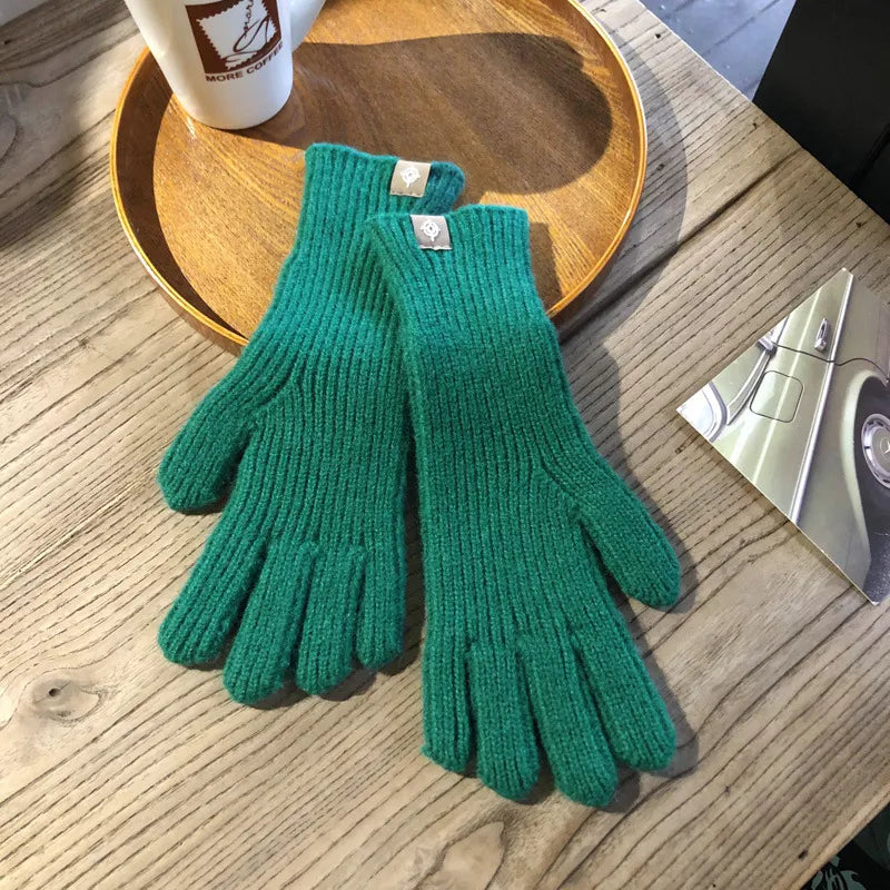 Women Ribbed Knit Winter Gloves | Nicole