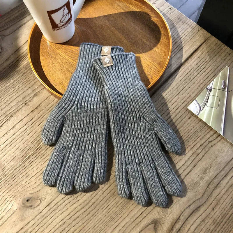 Women Ribbed Knit Winter Gloves | Nicole