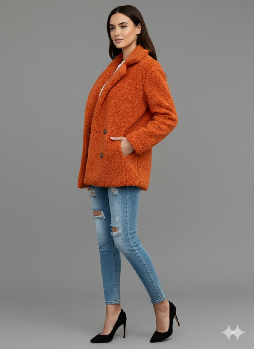 Wendy | Chic Cozy Double-Breasted Teddy Coat for Women
