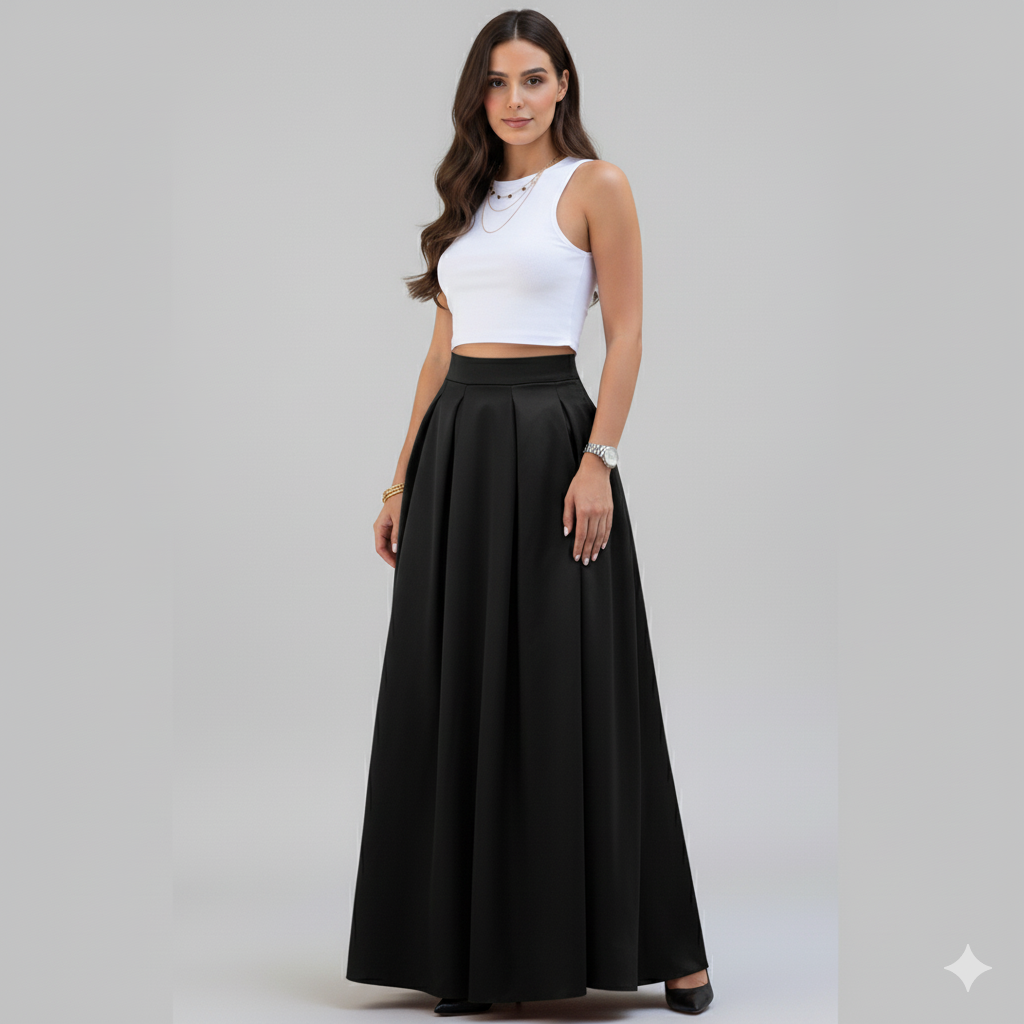 Women Elegant Pleated Maxi Skirt | Vesper