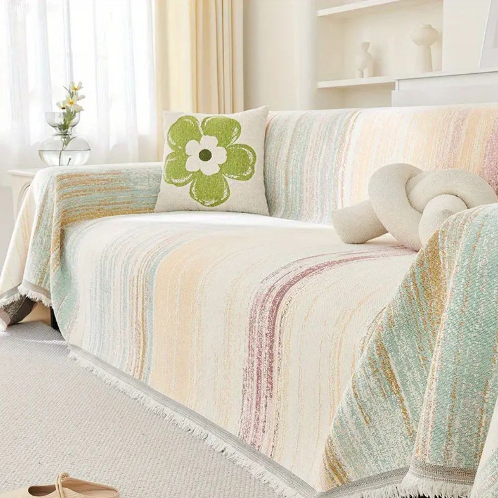Variant image for Sofa Cover Striped Chenille Non-Slip | Serene-13