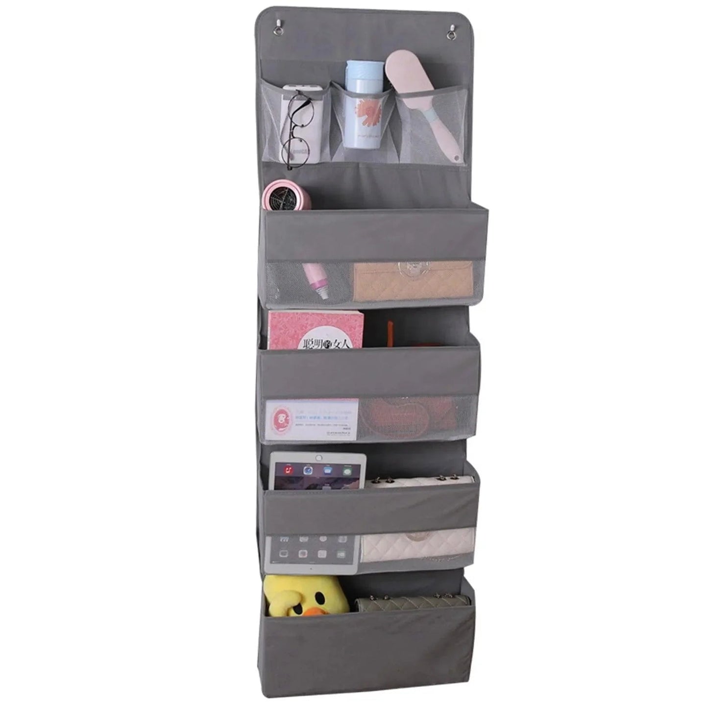 Gray 5-Tier Hanging Shoe Storage Organizer for Closet – Versatile Accessory Holder with Damage-Free Installation 4