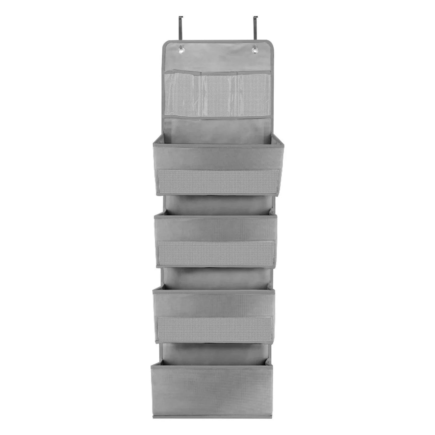 Gray 5-Tier Hanging Shoe Storage Organizer for Closet – Versatile Accessory Holder with Damage-Free Installation 5