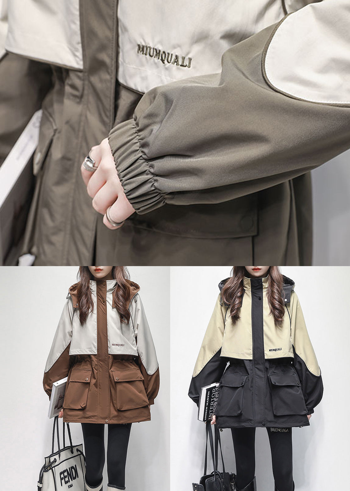 Women Two-Tone Oversized Utility Jacket | Chiaki