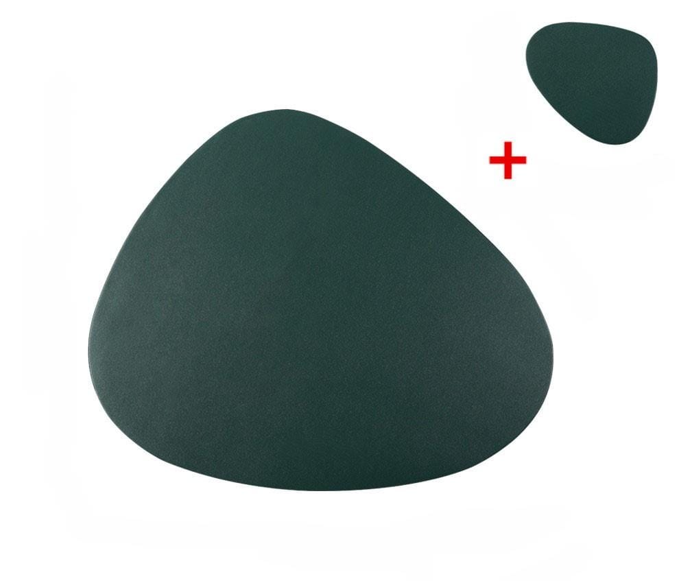 Variant image for Home Placemat Set Gray PU Leather | Emilie-6