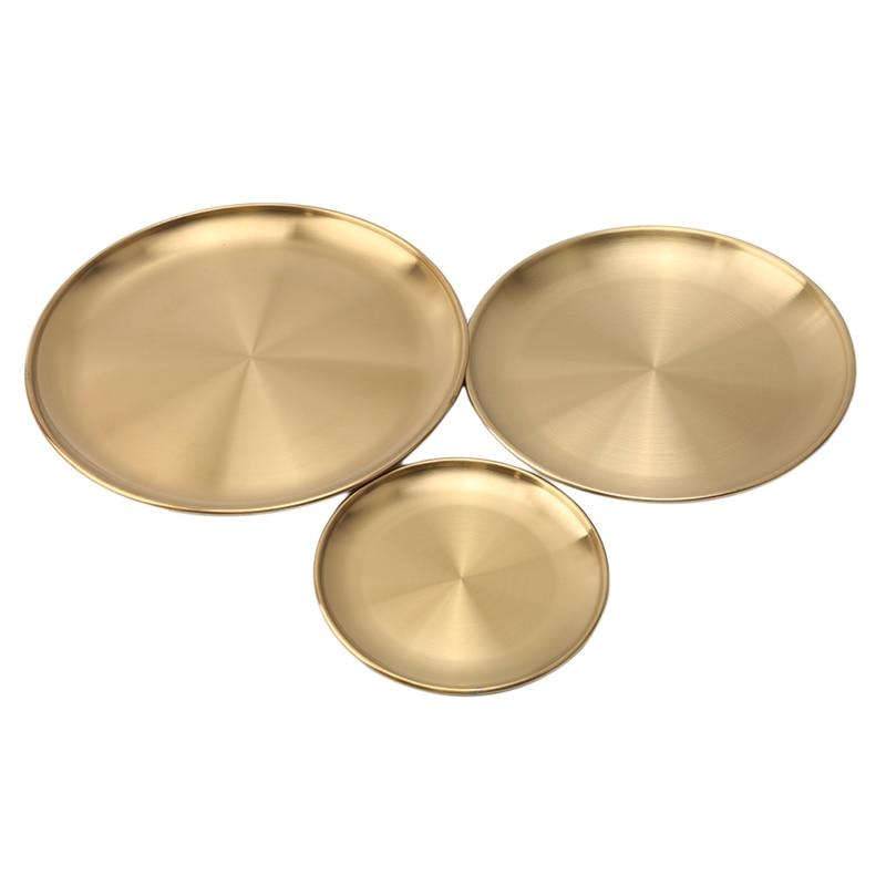 Gold Stainless Steel Dinner Plates – 3 Size Options