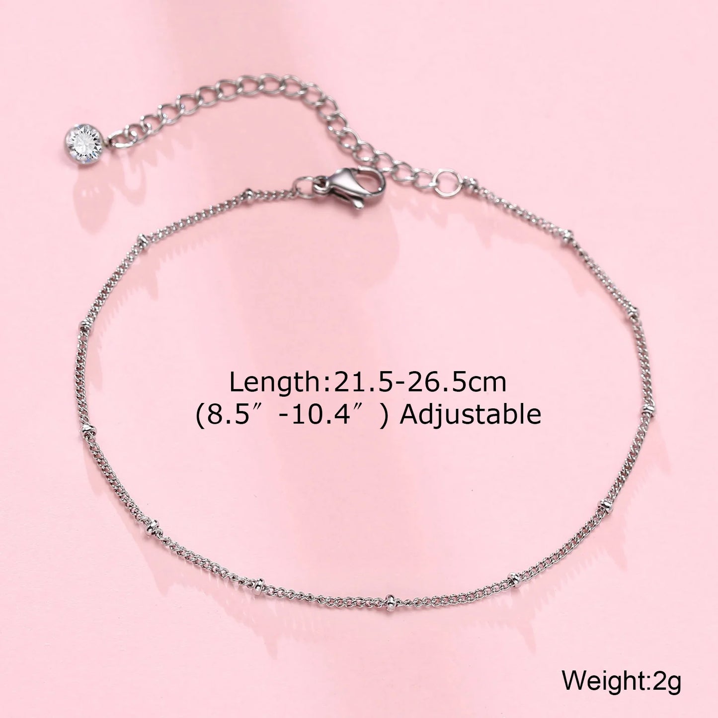 Variant image for Unisex Figaro Chain Anklet Adjustable Stainless Steel | Elegant Design-2