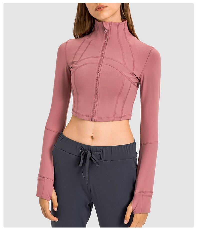 Variant image for Women Long Sleeve Crop Top Black Nylon Spandex | Fitness Enthusiast-21