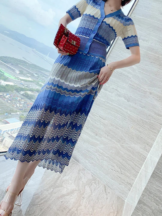 Women Chevron Knit Two-Piece Set | Talia