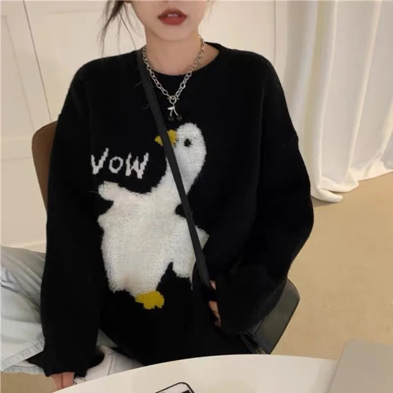 Women Playful Goose Knit Sweater | Diantha