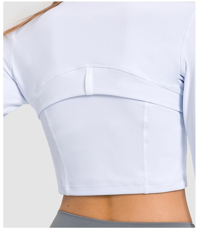 Variant image for Women Long Sleeve Crop Top Black Nylon Spandex | Fitness Enthusiast-11