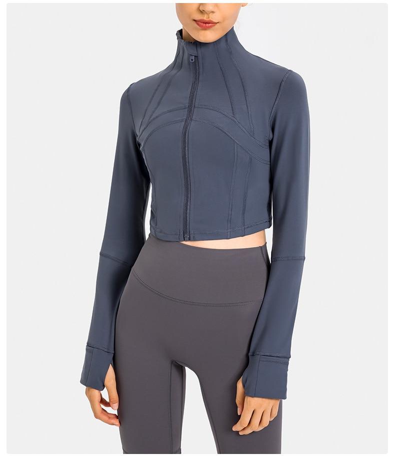 Variant image for Women Long Sleeve Crop Top Black Nylon Spandex | Fitness Enthusiast-31