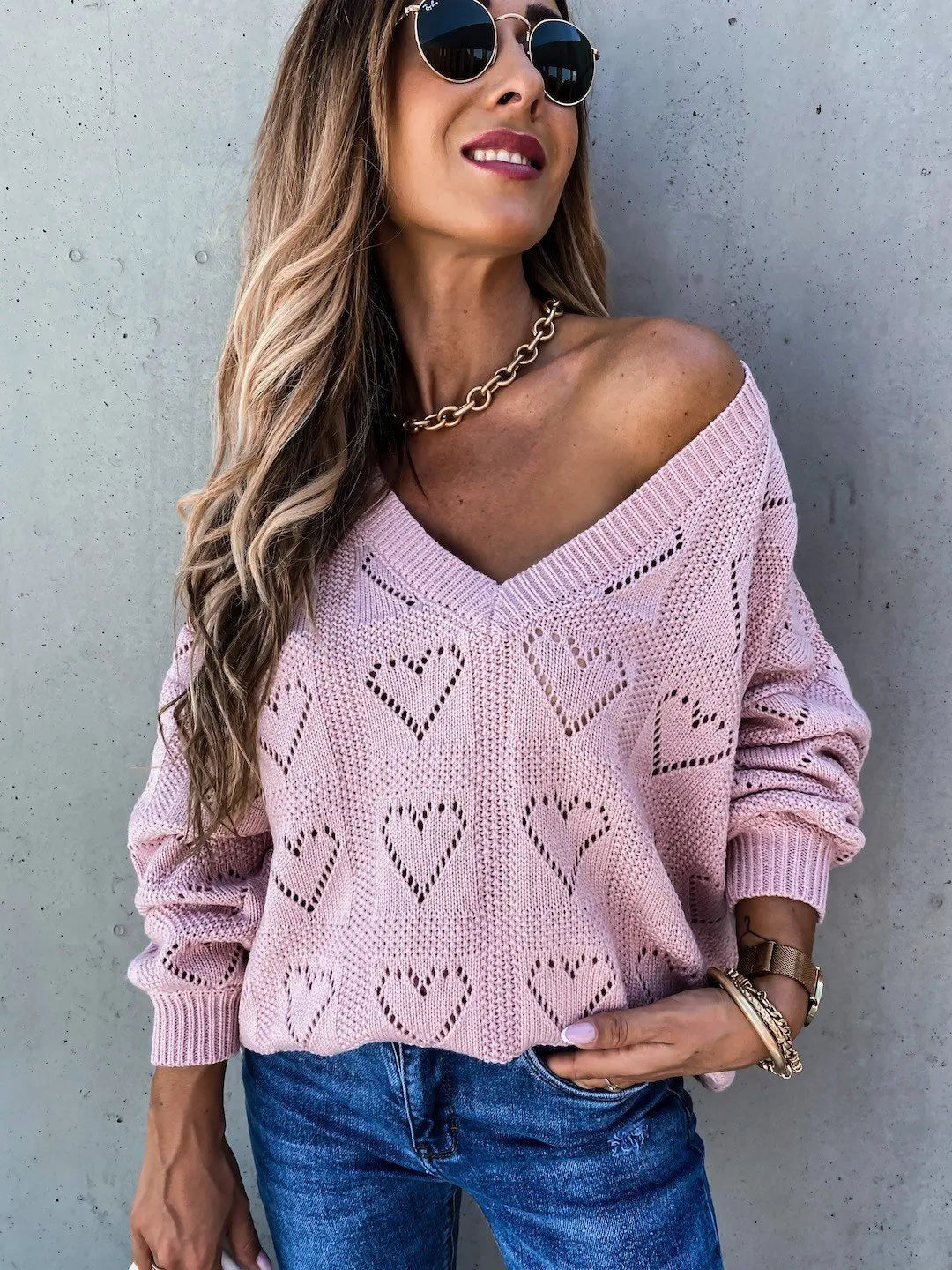 Women Heart Knit Sweater | Naomi