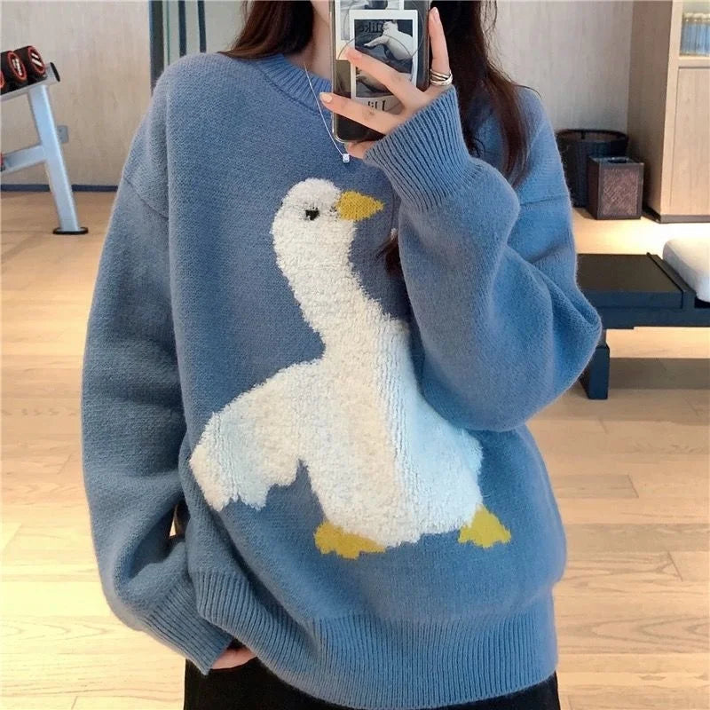 Women Playful Goose Knit Sweater | Diantha
