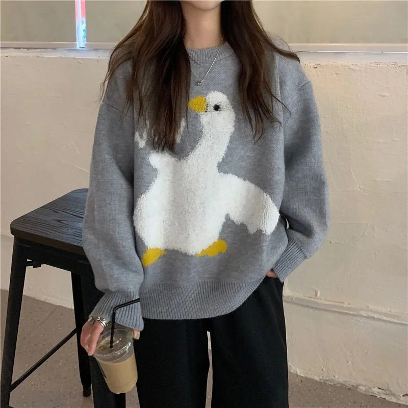 Women Playful Goose Knit Sweater | Diantha
