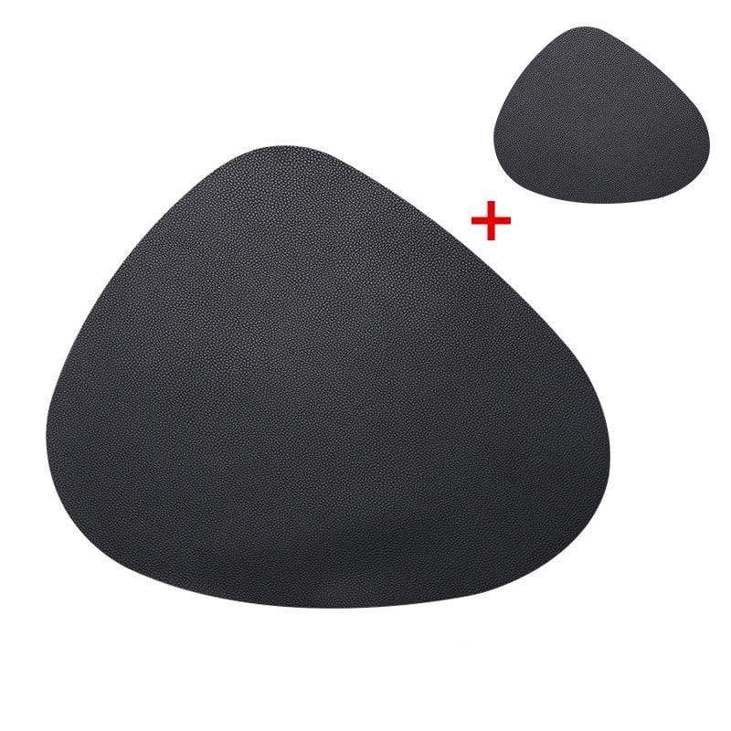 Variant image for Home Placemat Set Gray PU Leather | Emilie-3
