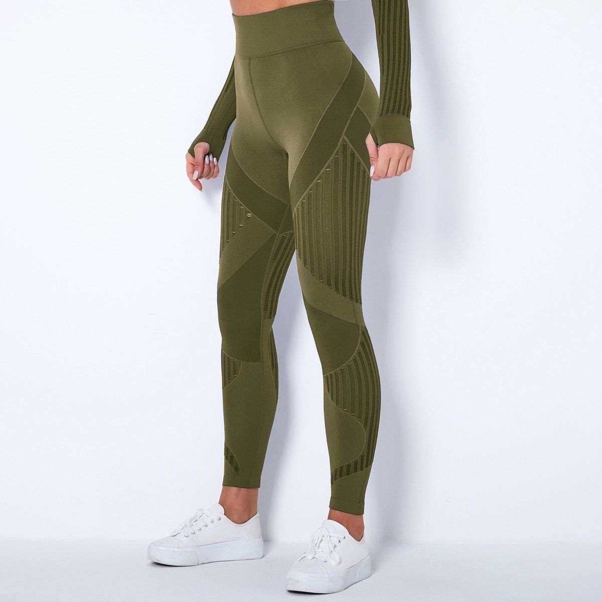 Variant image for Women Gym Leggings Black Mesh Seamless | Bella-33
