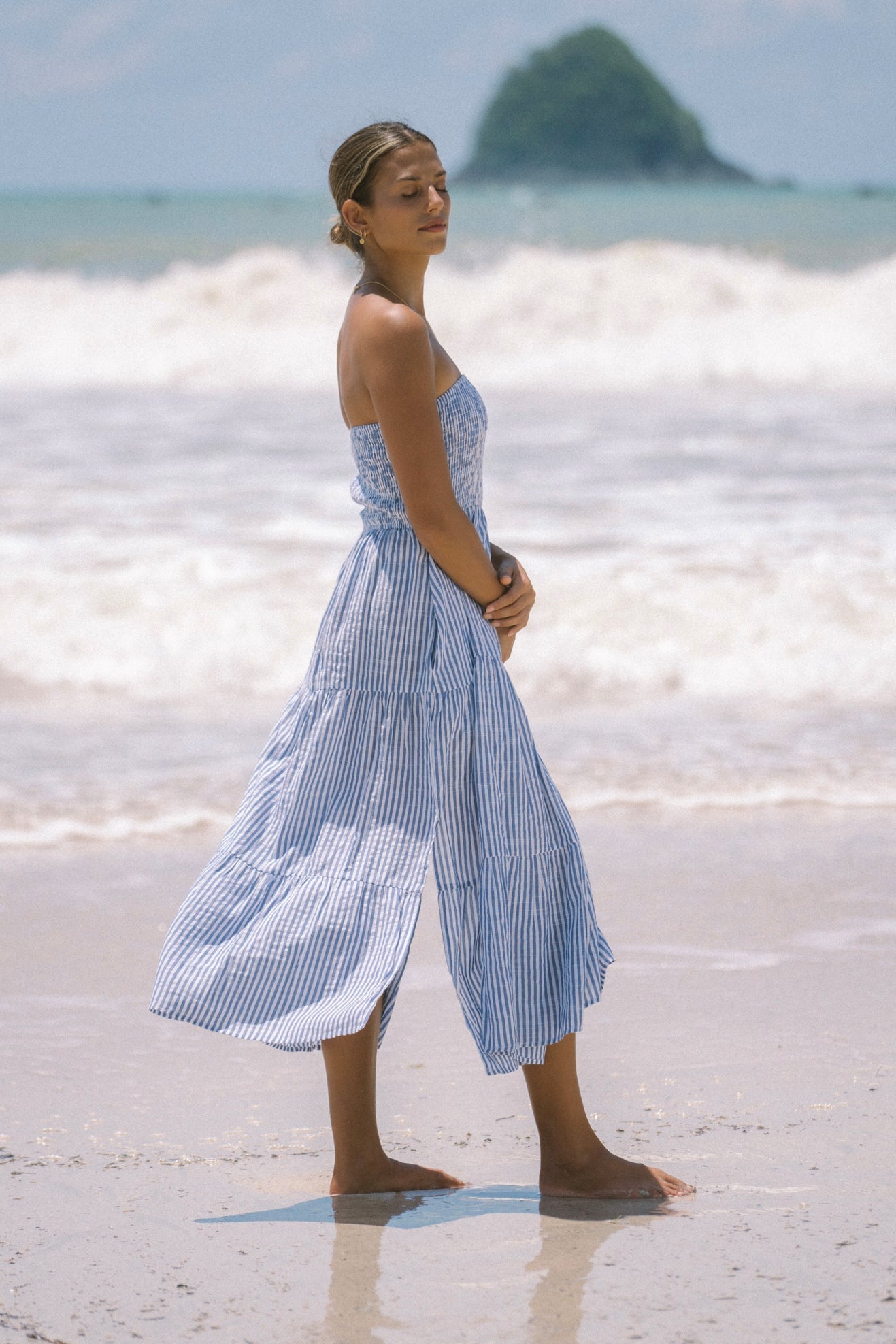 Women Breezy Striped Midi Dress | Calypso