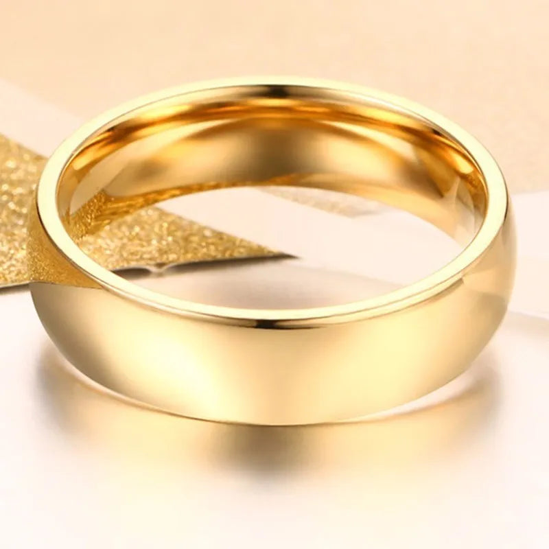 Unisex Classic Gold Band Engagement Ring | Elowen