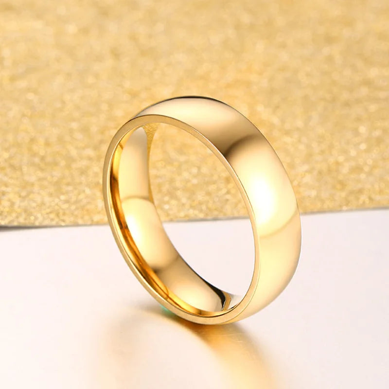 Unisex Classic Gold Band Engagement Ring | Elowen