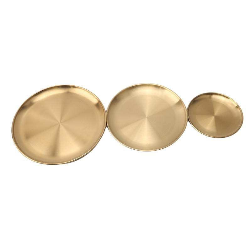 Gold Stainless Steel Dinner Plates – 3 Size Options