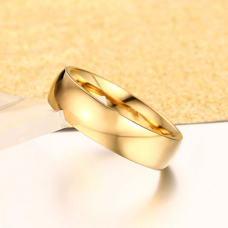 Unisex Classic Gold Band Engagement Ring | Elowen